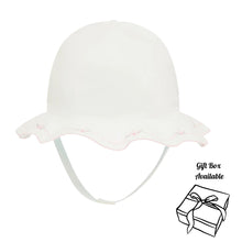 Load image into Gallery viewer, Girls White Embroidered Sun Hat