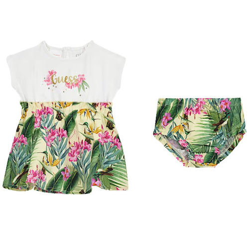 Baby Girls Exotic Floral Dress & Knickers