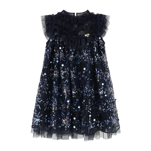 Navy Sequin Flower 