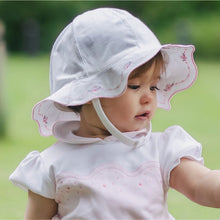 Load image into Gallery viewer, Girls White Embroidered Sun Hat