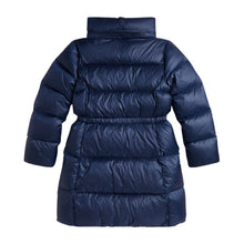 Load image into Gallery viewer, PRE ORDER - Girls Navy Long Hooded Down Coat