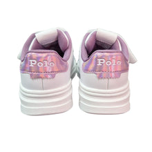 Load image into Gallery viewer, White &amp; Lilac Velcro "Heritage" Trainers