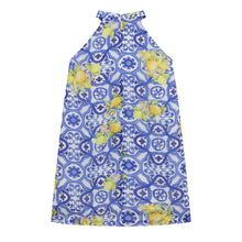 Load image into Gallery viewer, Blue Tile Print &amp; Lemons Dress