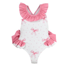 Load image into Gallery viewer, Pink &amp; White Barbados Bows Swimsuit