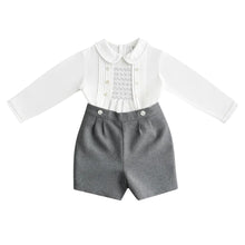 Load image into Gallery viewer, Grey &amp; Ivory Shorts Set
