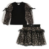 Black & Leopard Print Skirt Set