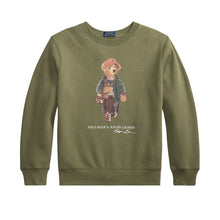 Load image into Gallery viewer, Olive Green Polo Bear Sweat Top