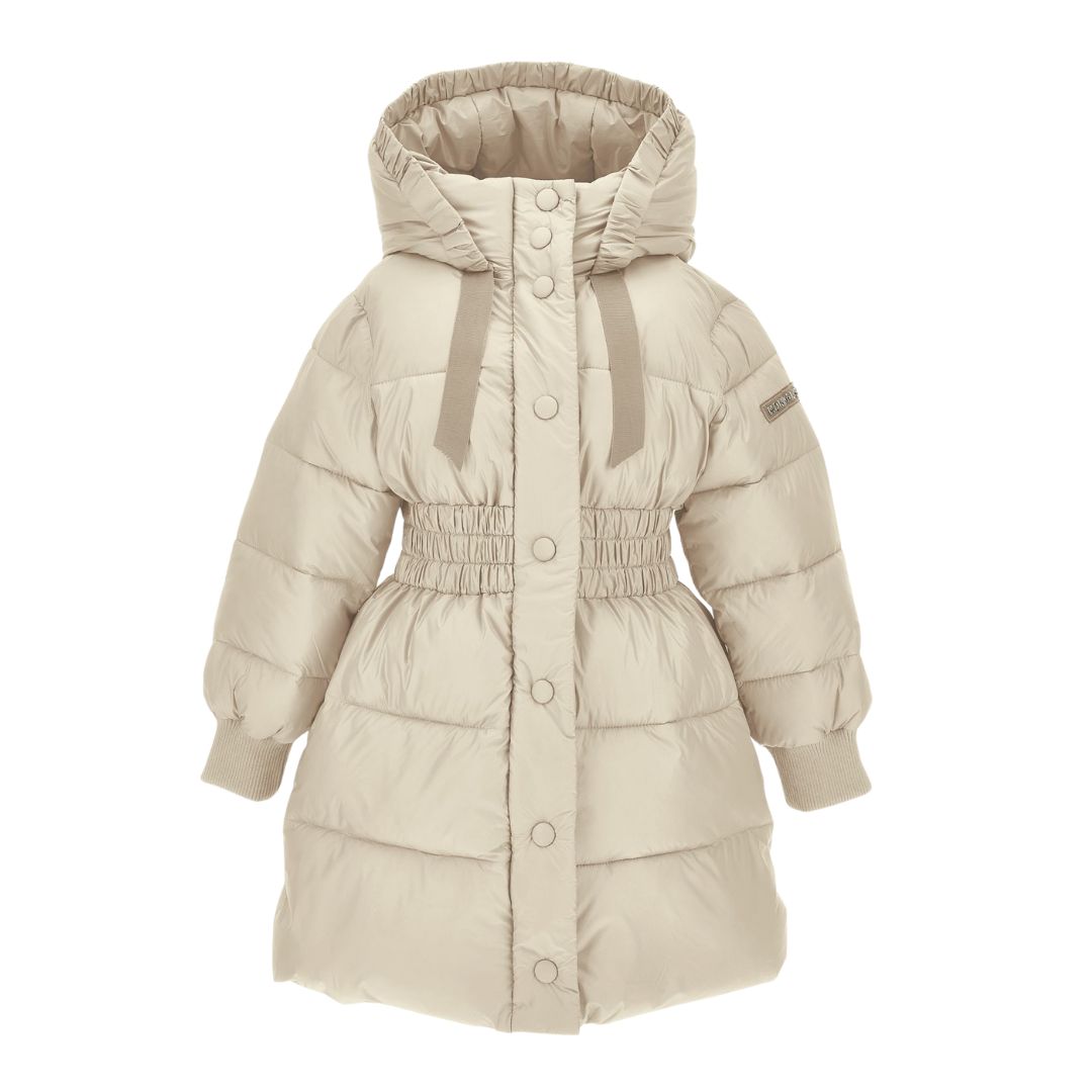 Beige Hooded Puffer Coat