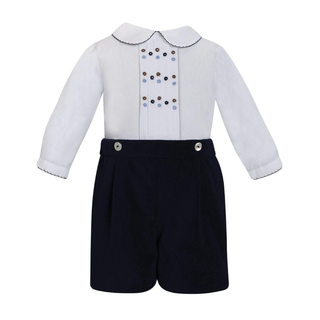 Navy & White Short Set