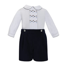 Load image into Gallery viewer, Navy &amp; White Short Set