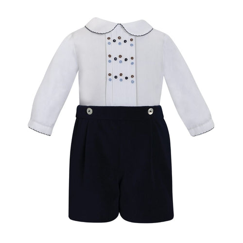 Navy & White Short Set