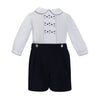 Navy & White Short Set