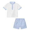 Blue & White Shorts Set