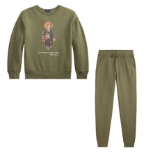 Load image into Gallery viewer, Olive Green Polo Bear Tracksuit