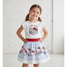 Load image into Gallery viewer, Blue &amp; White Hello Kitty Skirt Set