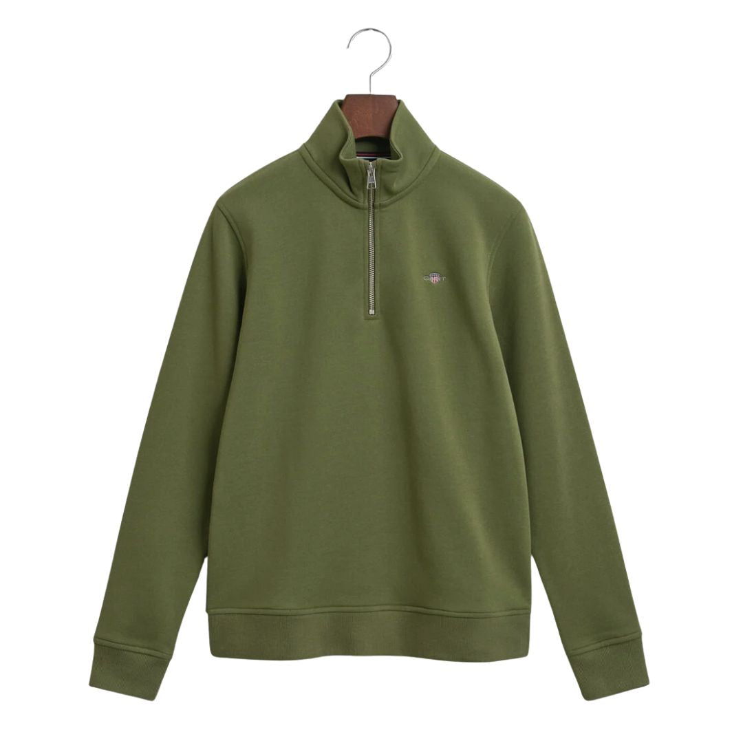 Olive Green Half Zip Sweatshirt