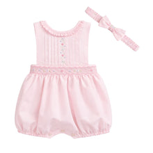 Load image into Gallery viewer, Pale Pink Smocked Romper &amp; Headband