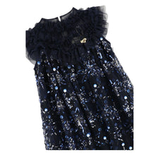 Load image into Gallery viewer, Navy Sequin Flower &quot;Dominique&quot; Dress