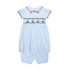 Load image into Gallery viewer, Blue Sailor Dress &amp; Bloomer