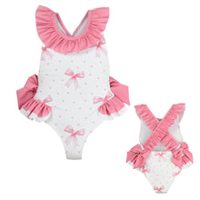 Load image into Gallery viewer, Pink &amp; White Barbados Bows Swimsuit