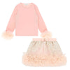 Blush Pink Jacquard Skirt Set
