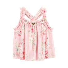 Load image into Gallery viewer, Pink Floral Pleated Shorts Set