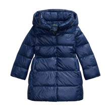 Load image into Gallery viewer, PRE ORDER - Young Girls Navy Long Hooded Down Coat