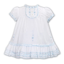 Load image into Gallery viewer, White &amp; Blue Embroidered Dress