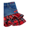 PRE ORDER - Red Tartan Denim Skirt