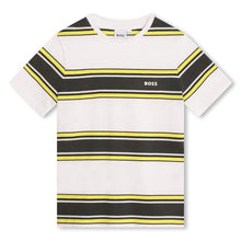 Load image into Gallery viewer, White &amp; Yellow Striped T-Shirt