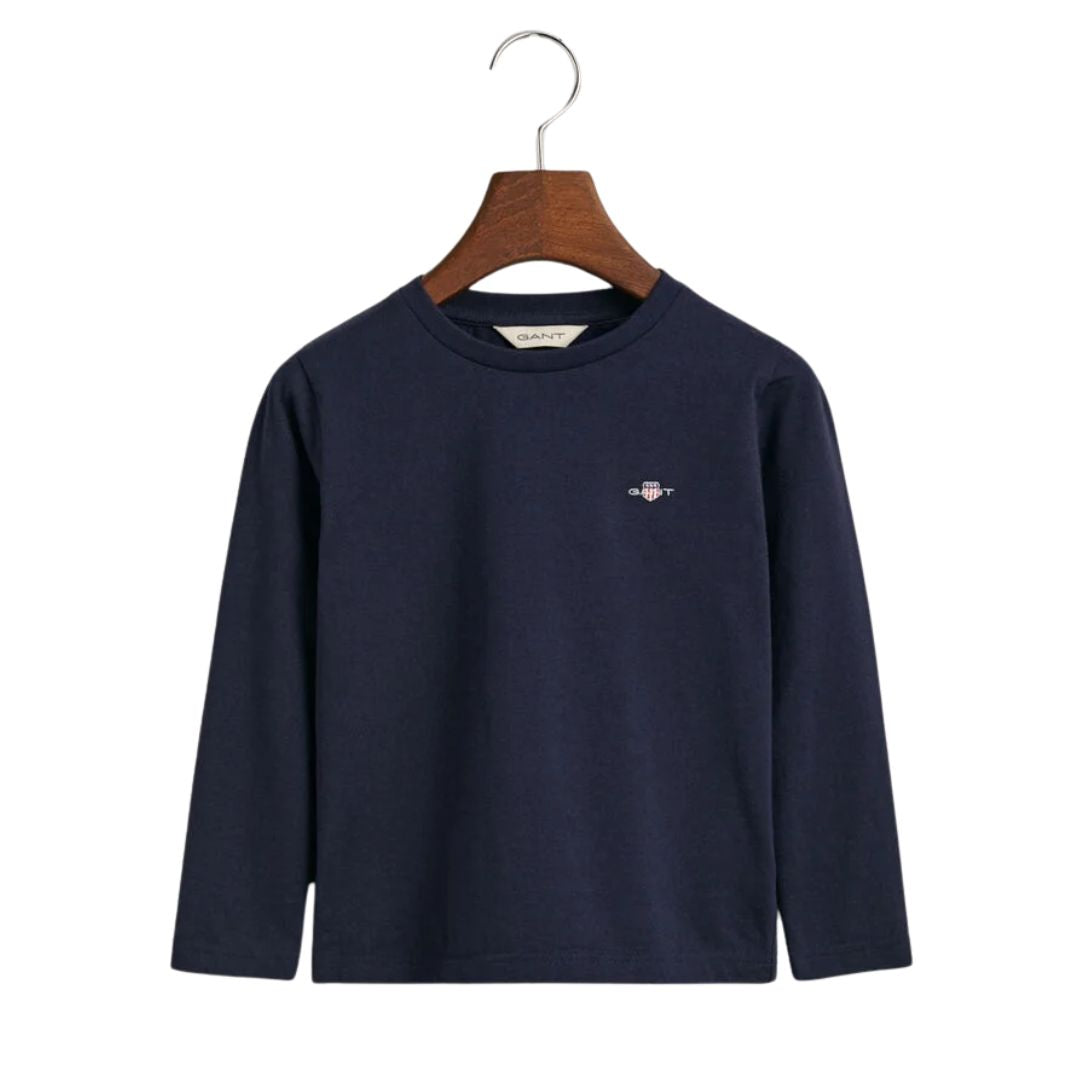 Navy LS Small Logo Top