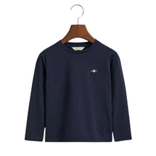 Load image into Gallery viewer, Navy LS Small Logo Top