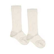 Load image into Gallery viewer, Ivory Fine Rib Knee Socks