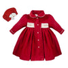 Red Smocked Coat & Hat Set