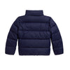Girls Navy Hooded Down Jacket