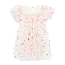 Load image into Gallery viewer, White &amp; Pink 3D Flower Dress