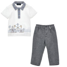 Load image into Gallery viewer, White Circus Polo Top &amp; Grey Trousers Set