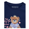 Navy Teddy & Frill T-Shirt