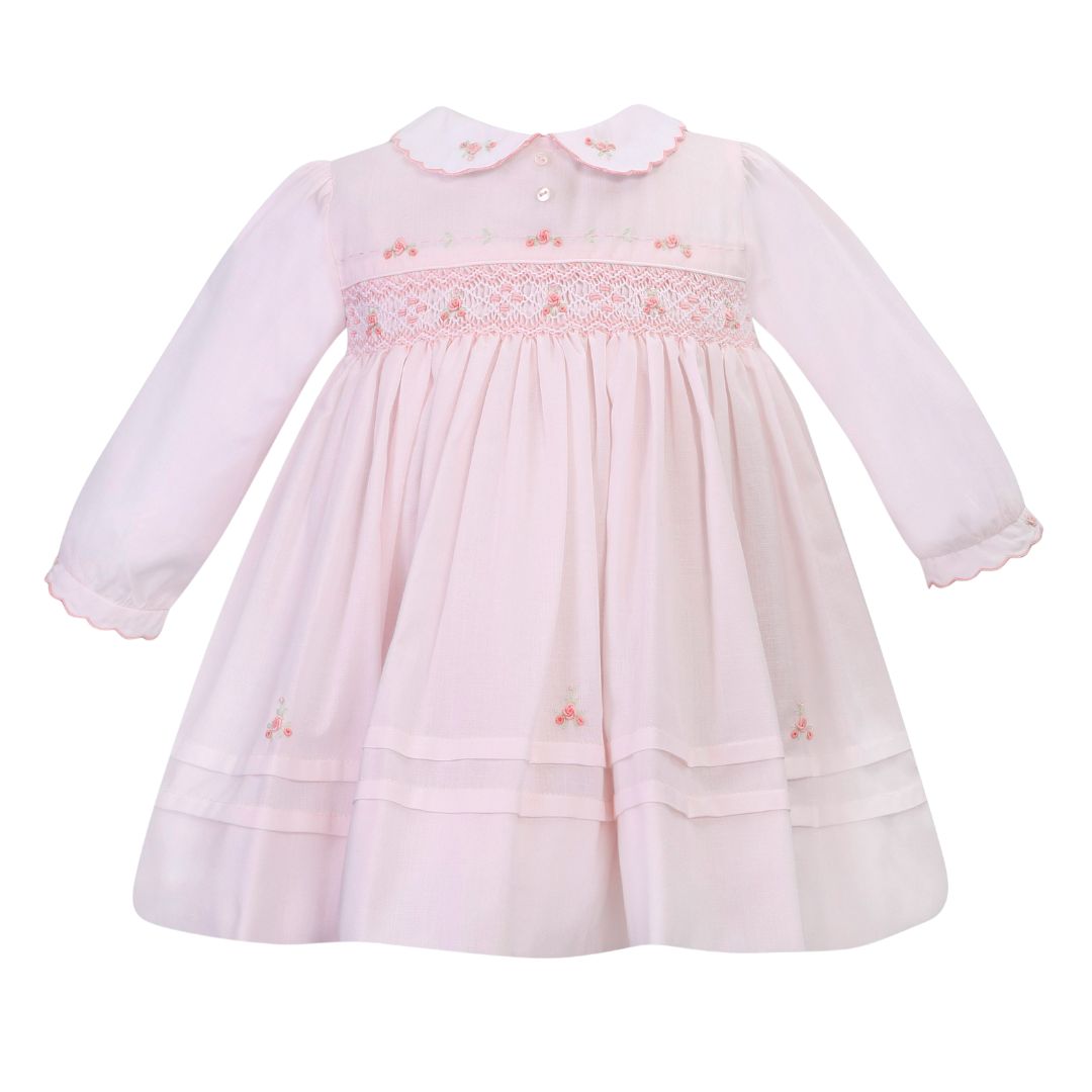 Pink Smocked & Flower Dress