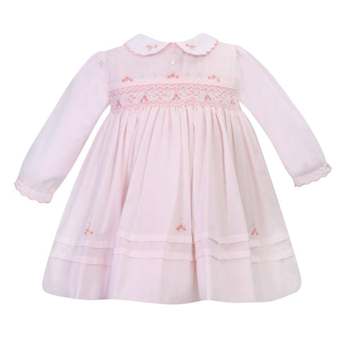Pink Smocked & Flower Dress