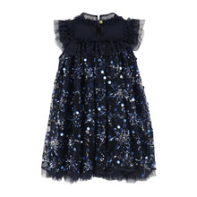 Load image into Gallery viewer, Navy Sequin Flower &quot;Dominique&quot; Dress