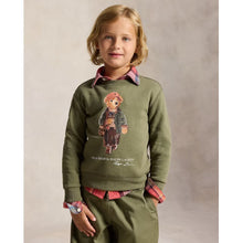 Load image into Gallery viewer, Olive Green Polo Bear Sweat Top