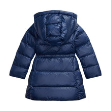Load image into Gallery viewer, PRE ORDER - Young Girls Navy Long Hooded Down Coat