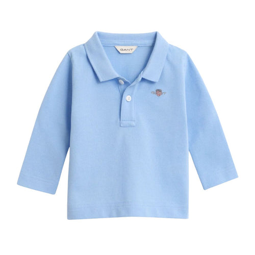 Babies Pale Blue LS Polo Top