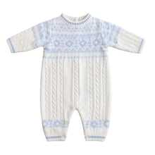 Load image into Gallery viewer, Blue &amp; Ivory Knitted All In One