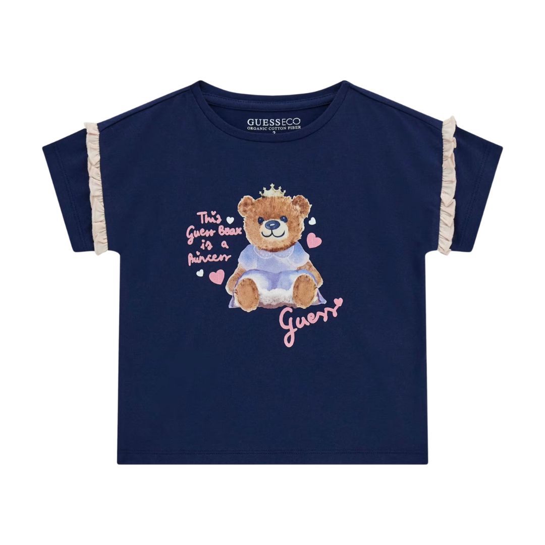 Navy Teddy & Frill T-Shirt