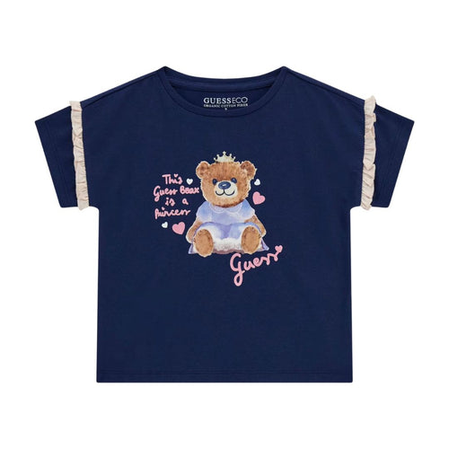 Navy Teddy & Frill T-Shirt