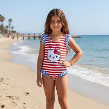 Load image into Gallery viewer, Red &amp; White Hello Kitty Swimsuit