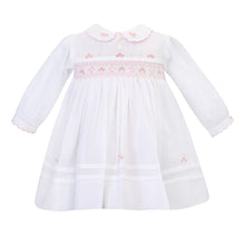 Load image into Gallery viewer, White Smocked &amp; Flower Dress