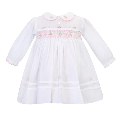 White Smocked & Flower Dress